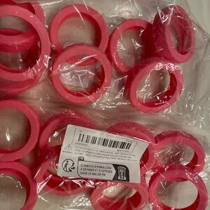 Set of Pink Silicone Rings Suitcase Wheel Protectors